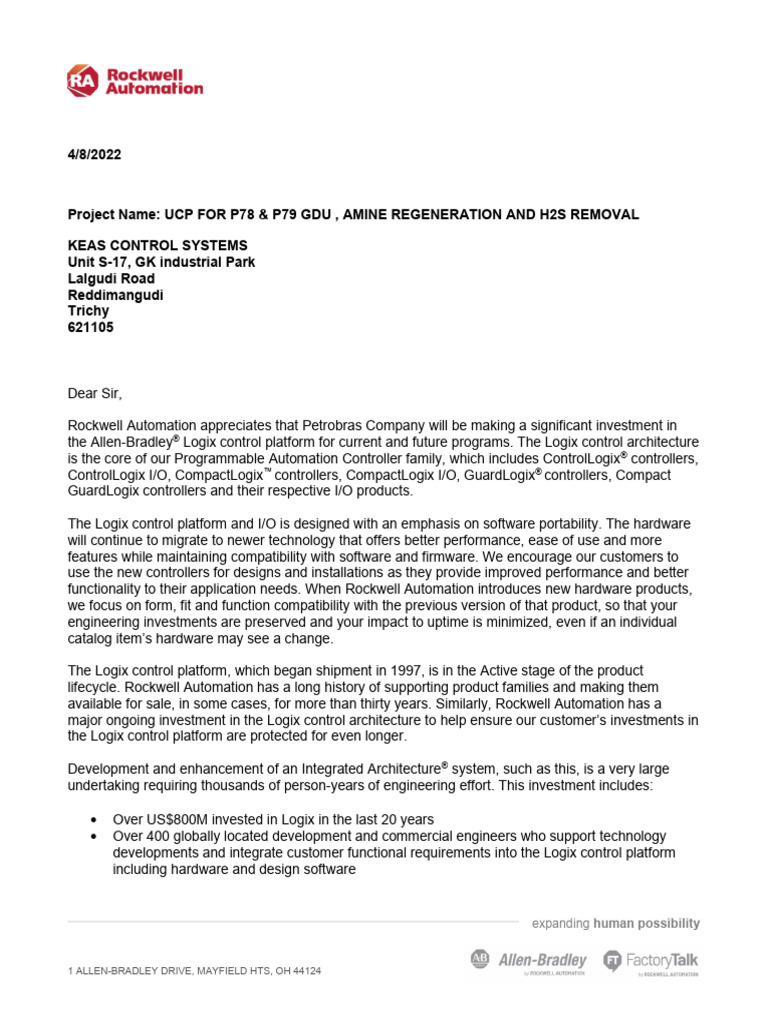 Logix Platform Longevity Letter | PDF | Life Cycle Assessment | Automation