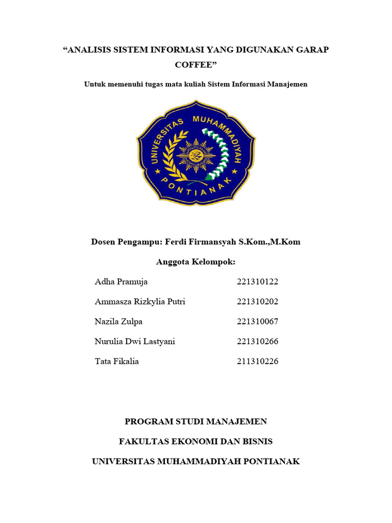 Analisis Sistem Informasi Garap Coffee | PDF | Pengembangan Diri | Komputer