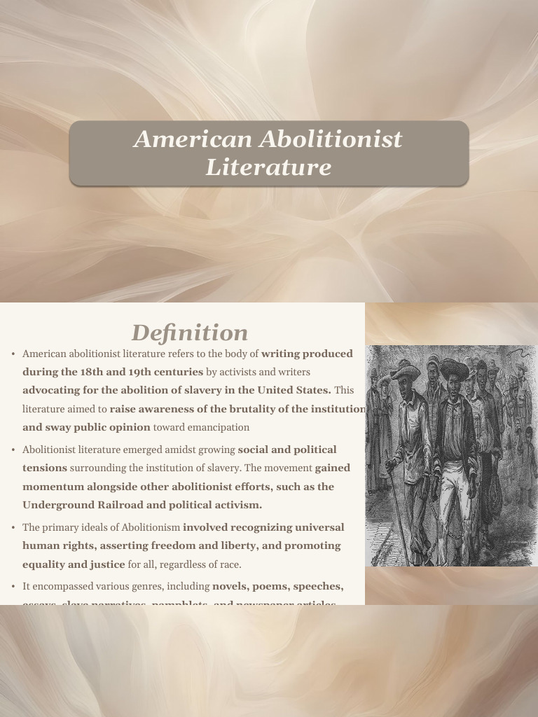 American Abolitionist Literature | PDF | Abolitionism In The United ...