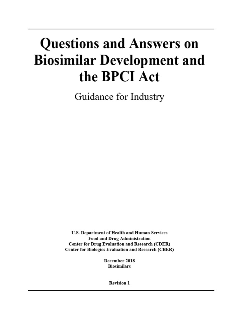 Biosimilar Development Q&A Guide | PDF | Food And Drug Administration ...