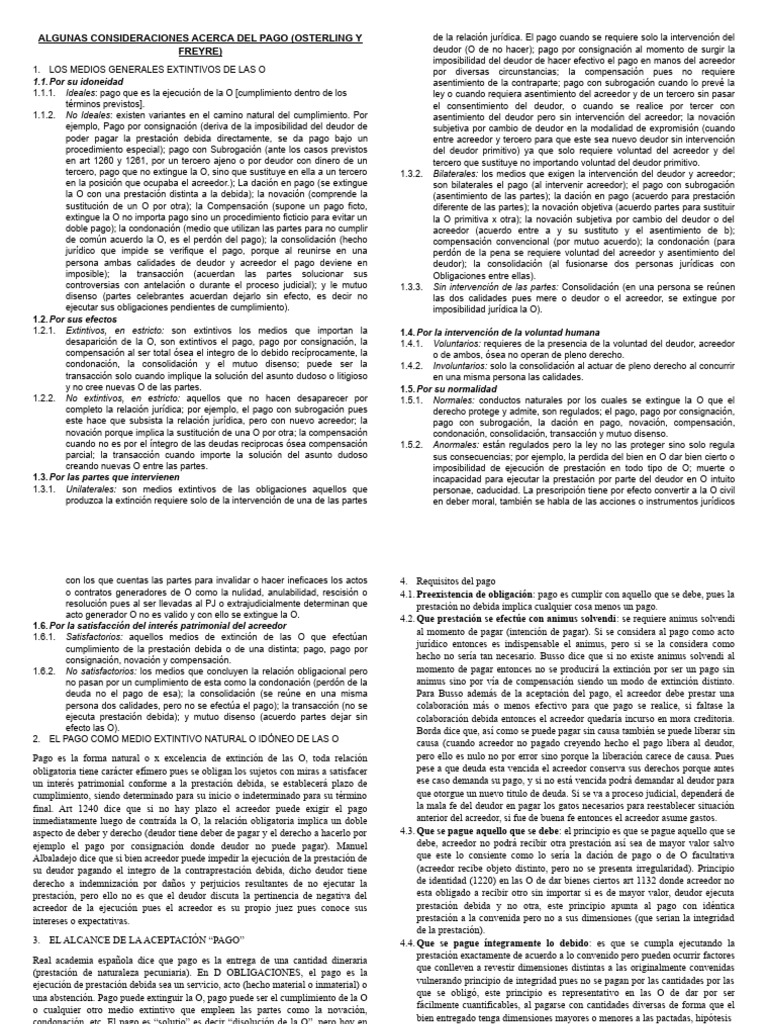 Medios de Extinción de Obligaciones | PDF | Pagos | Ley común