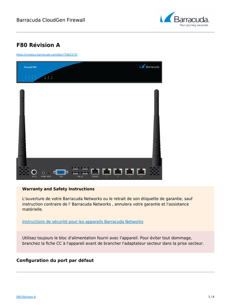 Spécifications du Barracuda F80 Firewall | PDF | Diode ...