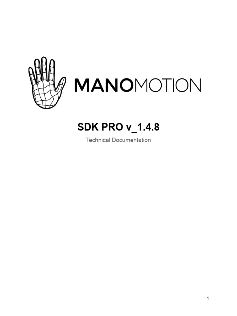 ManoMotion SDK PRO 1.4.8 Overview | PDF | Unity (Game Engine) | Ios