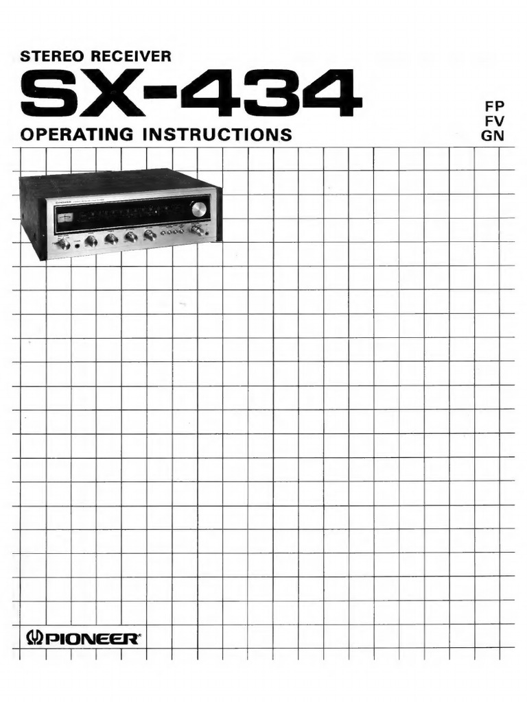 Pioneer SX 434 Owners Manual Text | PDF | Loudspeaker | Microphone