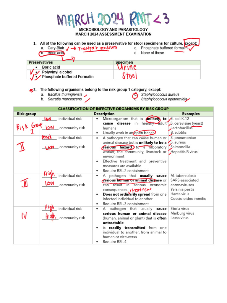 Microbiology and parasitology answer key w annotations pdf staining