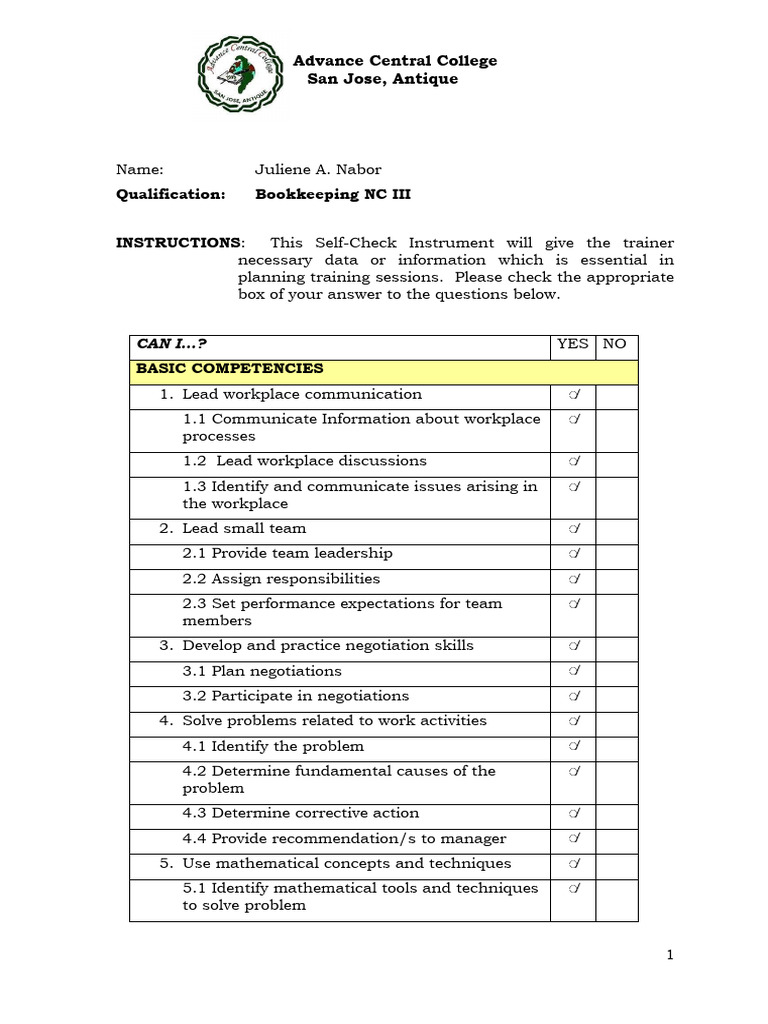 #1 - Self Assessment Checklist CVS | PDF | Information | Regulatory ...