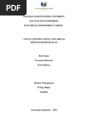 Electrical Services Business Plan