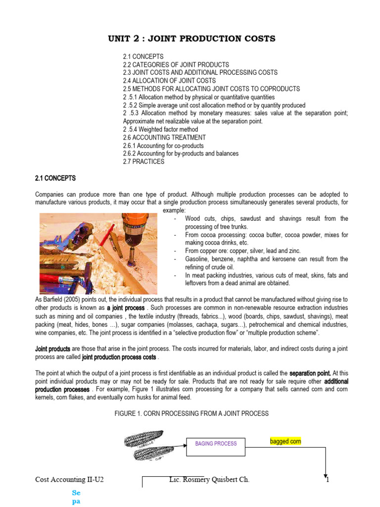 U2 Joint Costs Pdf Cost Of Goods Sold Cost Accounting