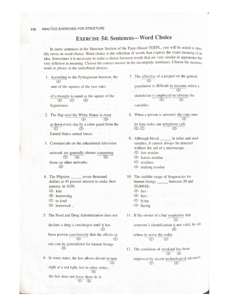 Practice Exercises For Structure | PDF