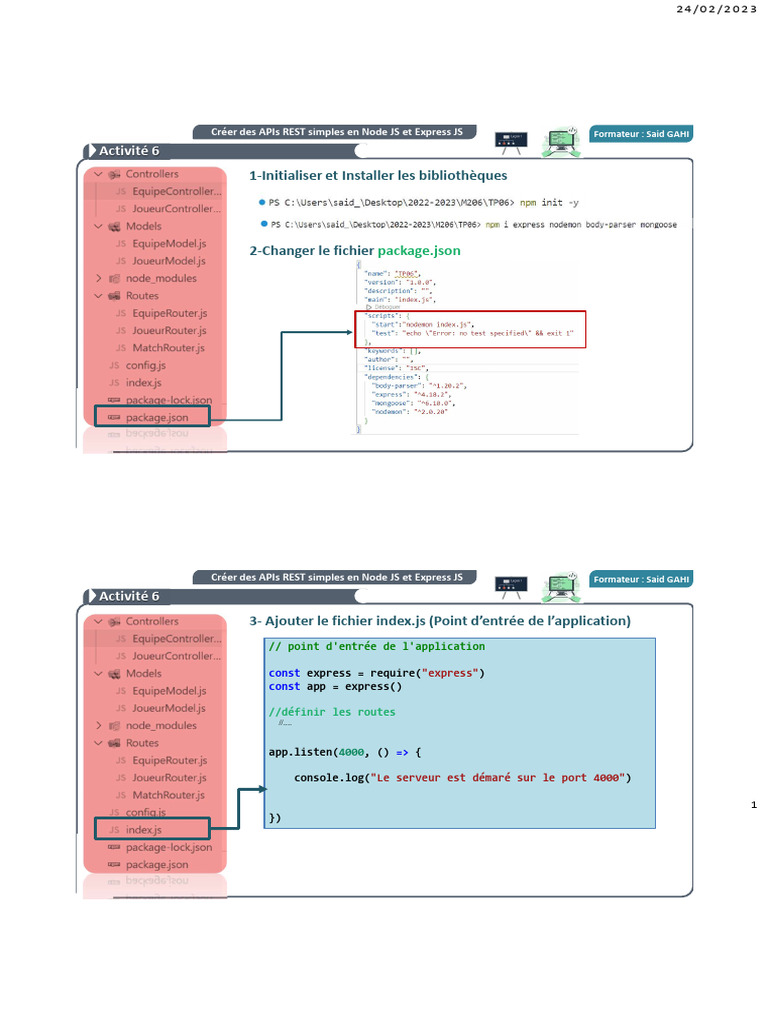 Création d'APIs REST avec Node.js et Express | PDF | Gestion ...