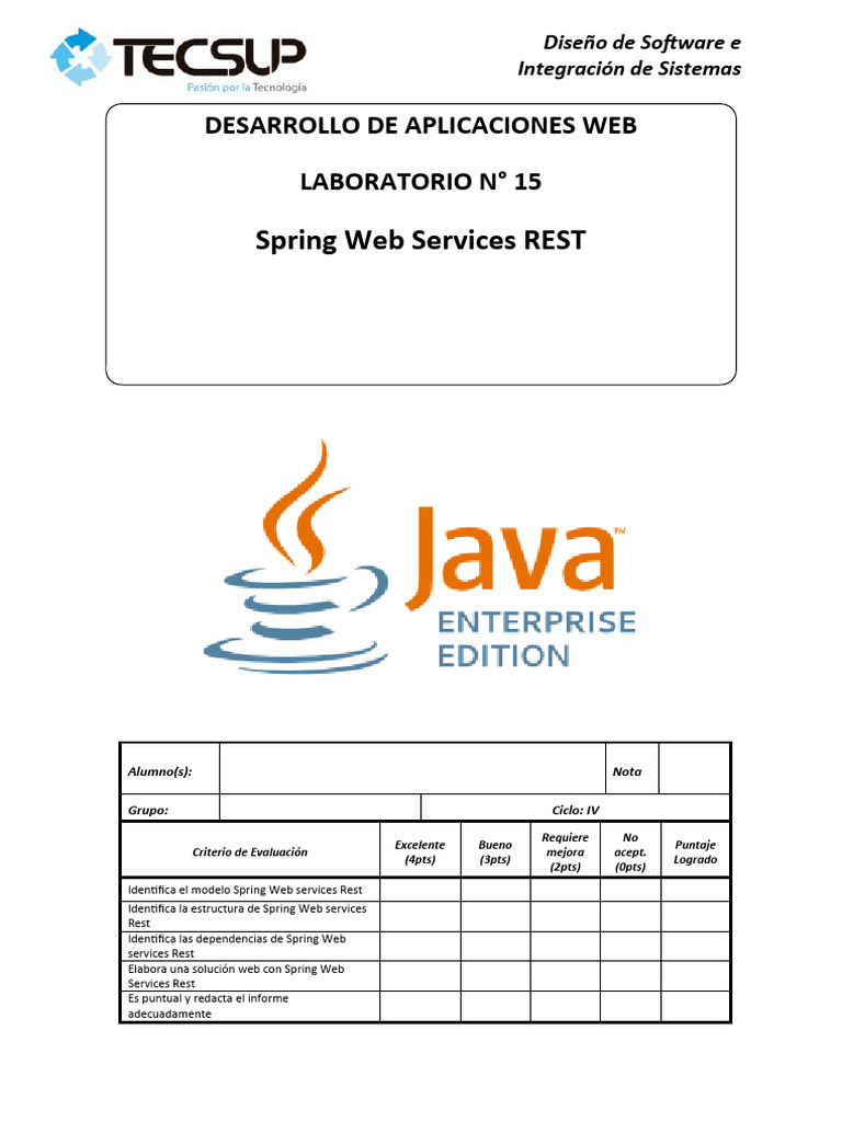 Spring REST en Aplicaciones Web | PDF | Laboratorios | Red mundial