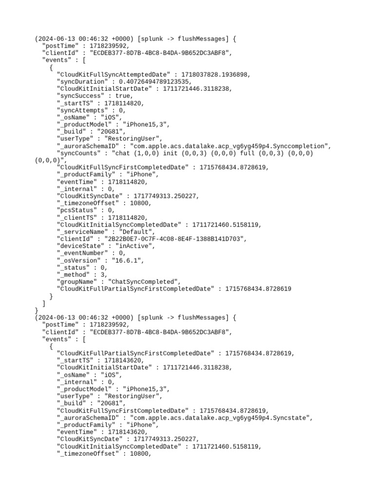 RTC Reporting Message Log Summary | PDF | Ios | Apple Inc.