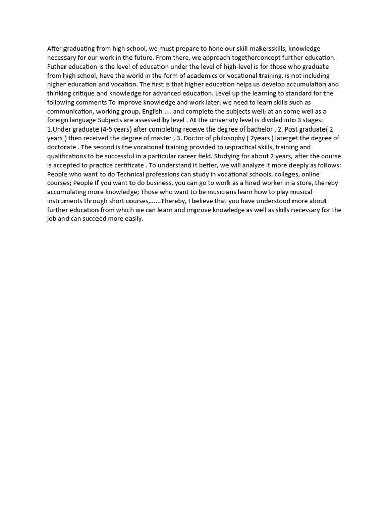 Understanding Further Education Options | PDF | Career & Growth | Business