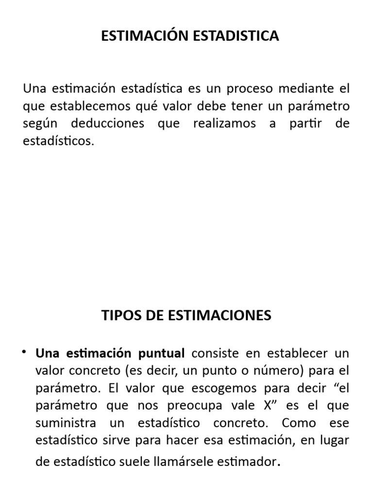 Estimación Estadística PDF Teoría de la estimación Estadística
