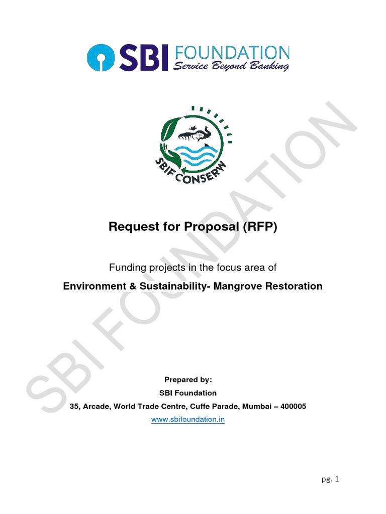 RFP for Mangrove Restoration Projects | PDF | Request For Proposal ...