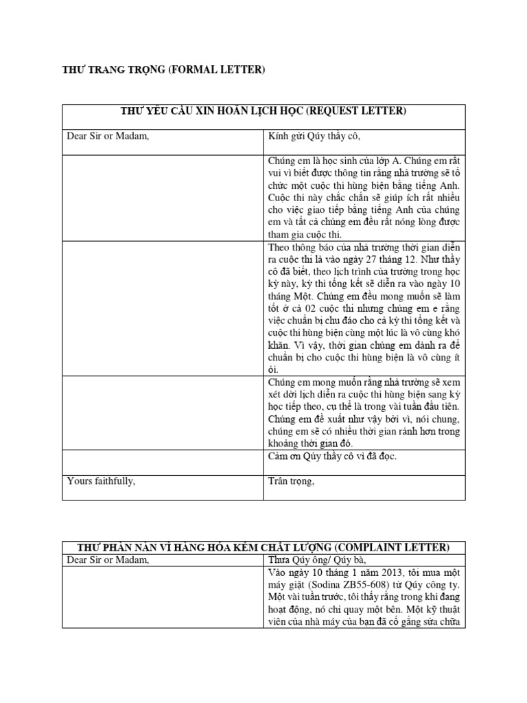 FORMAL LETTERS - Student Version | PDF