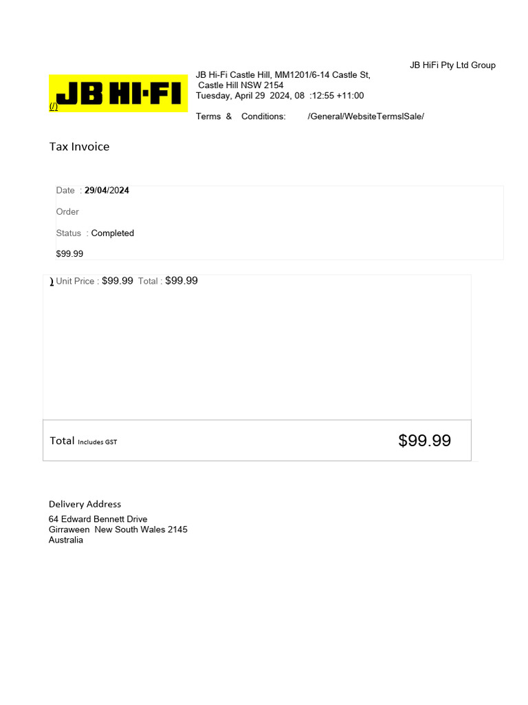 Tax Invoice: Total | PDF