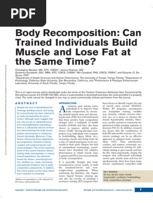Body Recomposition Can Trained Individuals Build