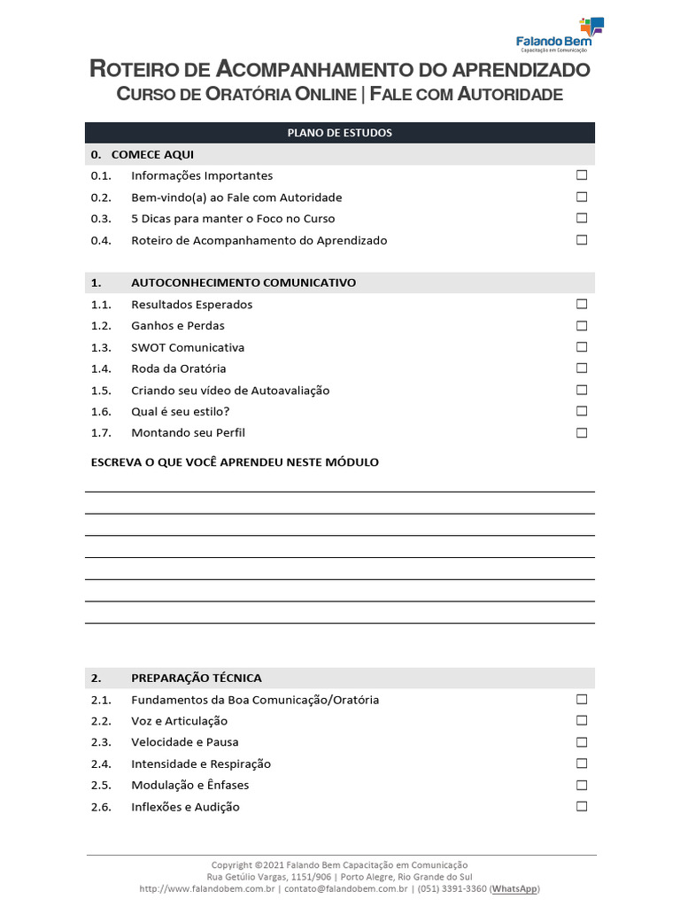Roteiro de Acompanhamento Do Aprendizado | PDF | Palestra | Esfera pública