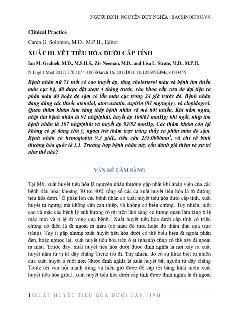 Acute Lower Gastrointestinal Bleeding - NEJM | PDF