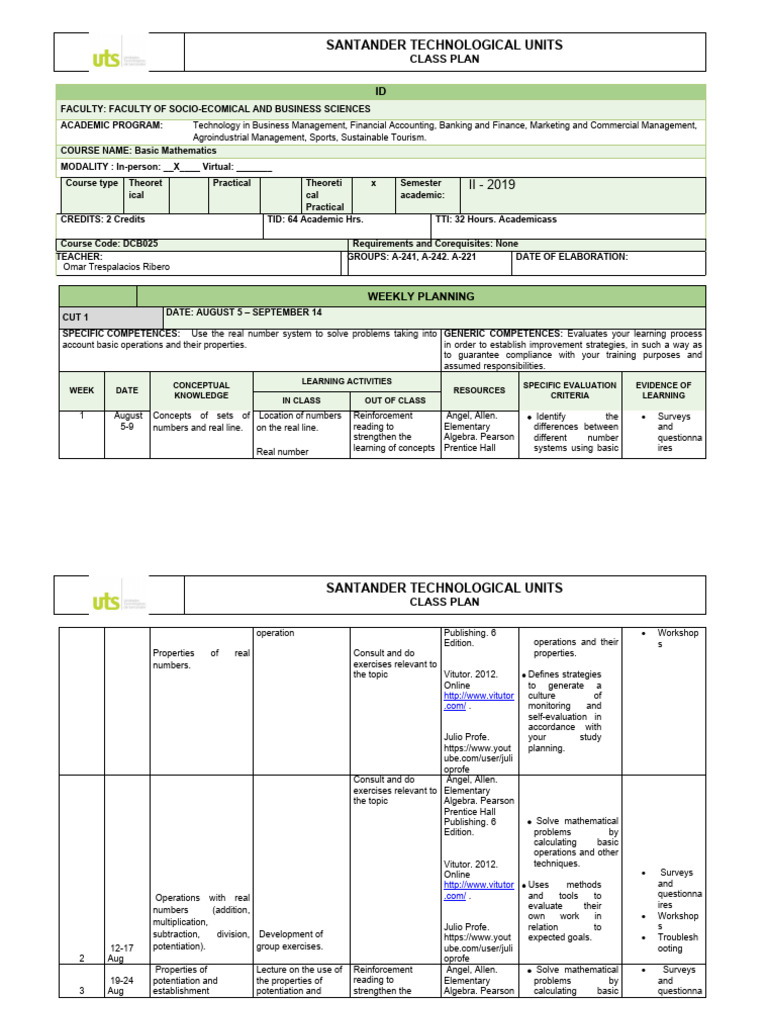 Basic Mathematics Course Outline | PDF | Equations | Algebra