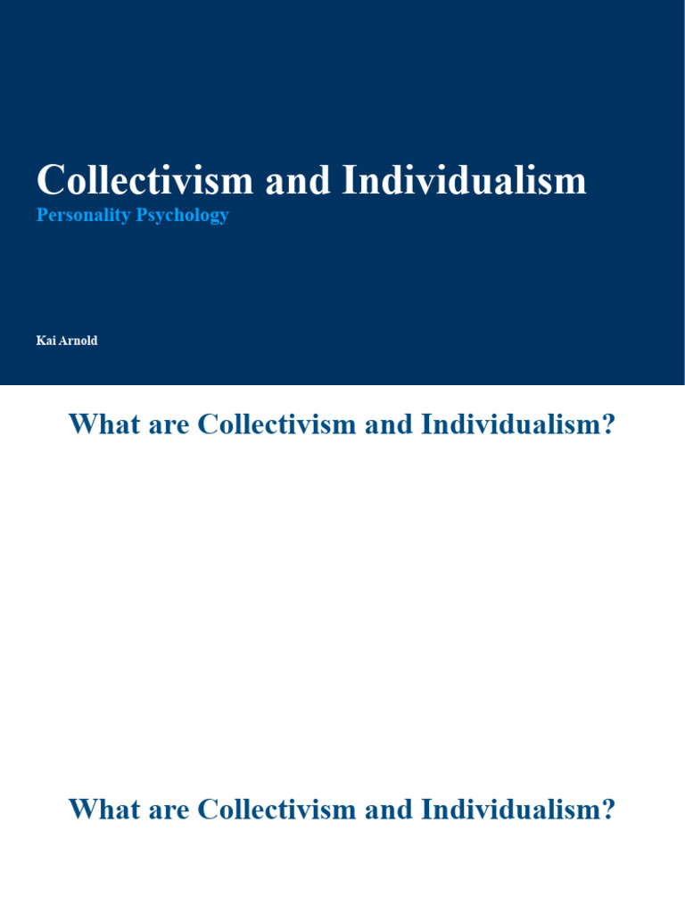 Collectivism and Individualism Slideshow | Download Free PDF | Self ...