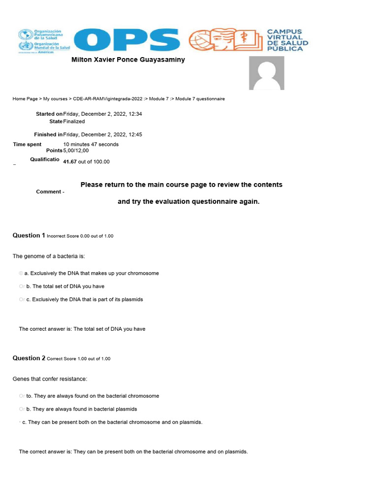 Module 7 Questionnaire Results Analysis | PDF | Dna Sequencing | Genomics