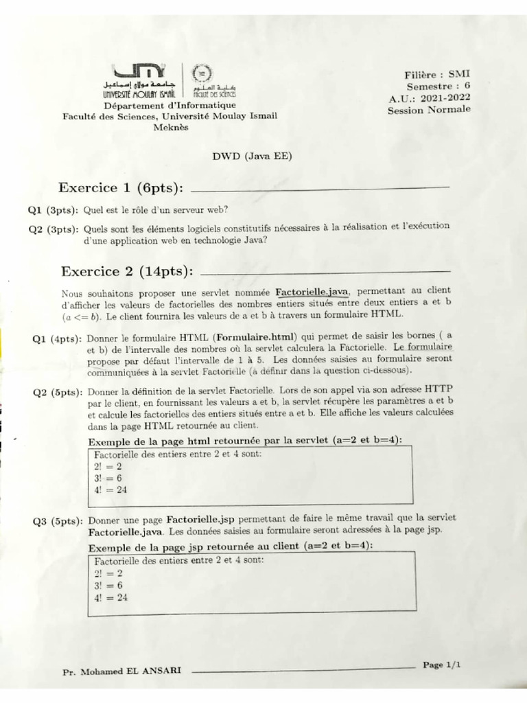 Servlet Factorielle en Java EE | PDF | Java (Langage de programmation ...
