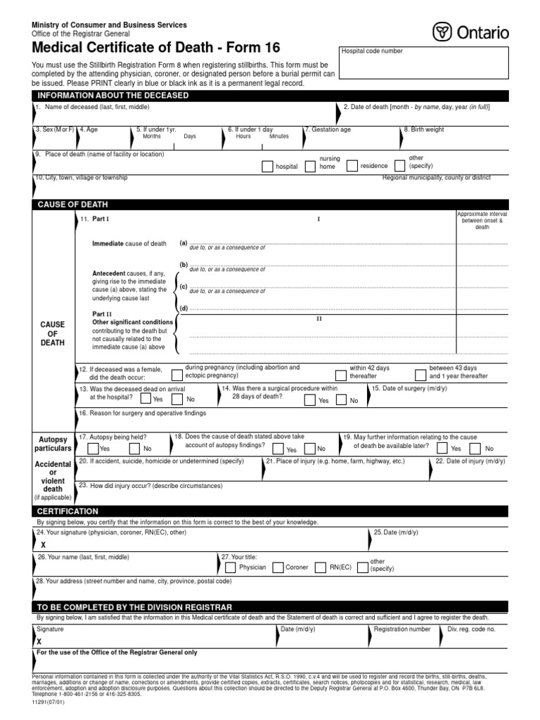 Medical Certificate of Death Guidelines | PDF | Abortion | Coroner