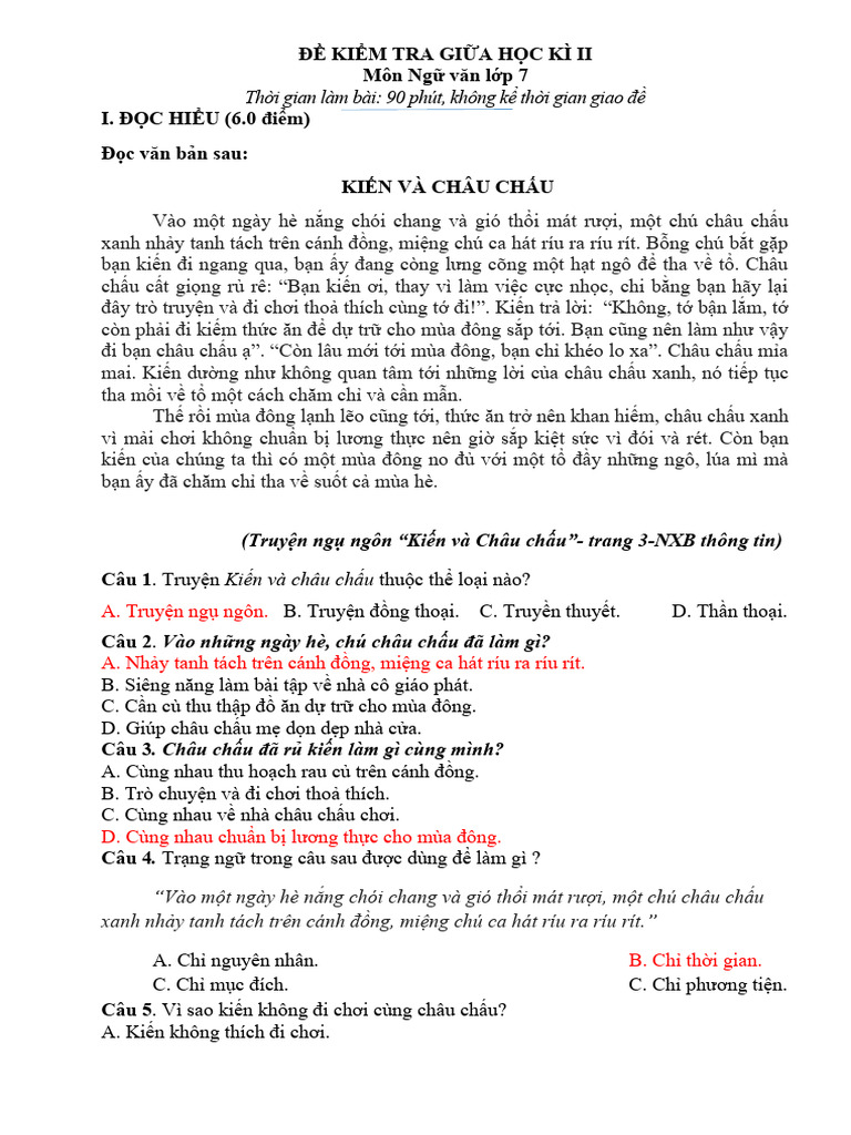 De Thi Giua Hoc Ki 2 Van 7 KNTT de 3 | PDF