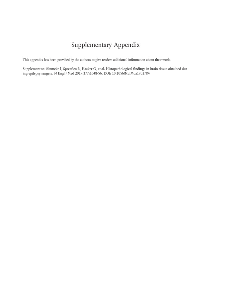 Supplementary Appendix | PDF | Doctor Of Medicine | Neurology