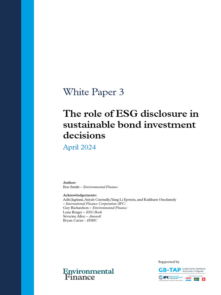 White paper 3 the role of esg disclosure in sustainable bond