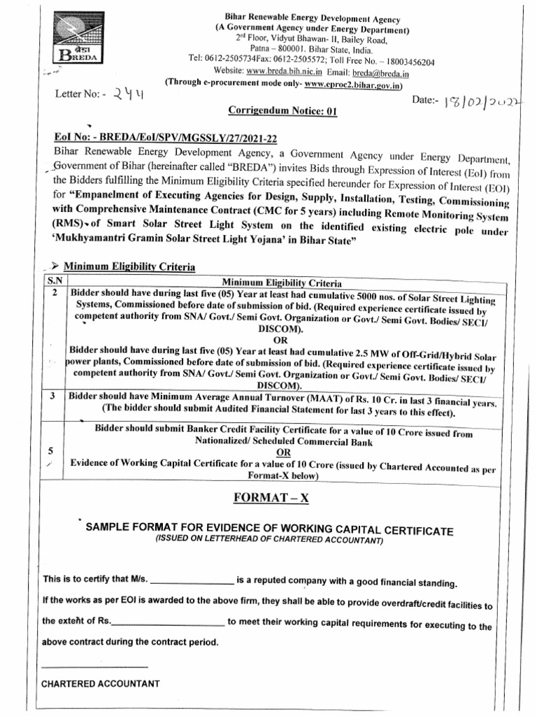 Corrigendum Notice 01 | PDF