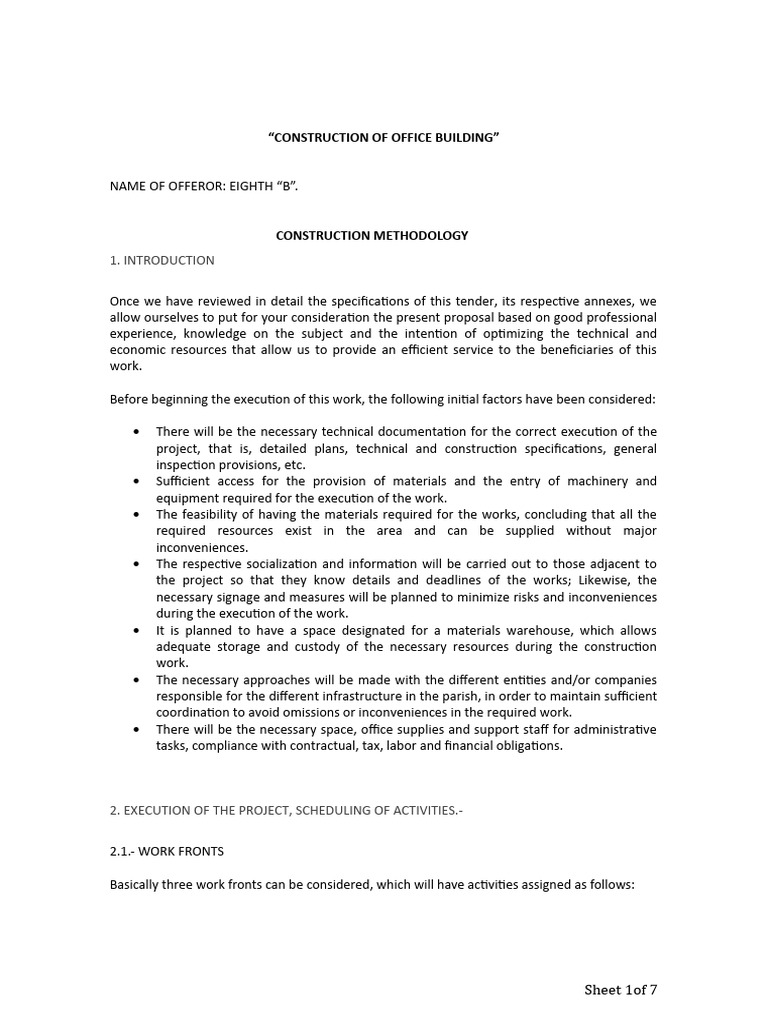 Office Building Construction Proposal | PDF | Carpentry | Electrician