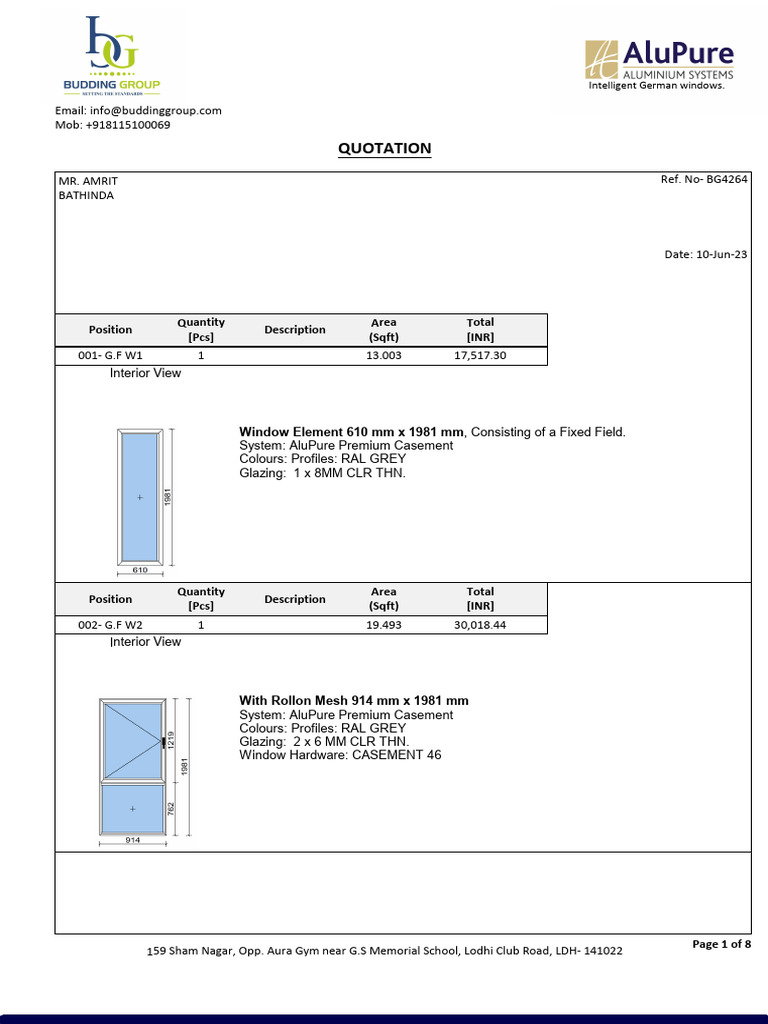 Quotation for Intelligent German Windows | PDF | Prices | Taxes