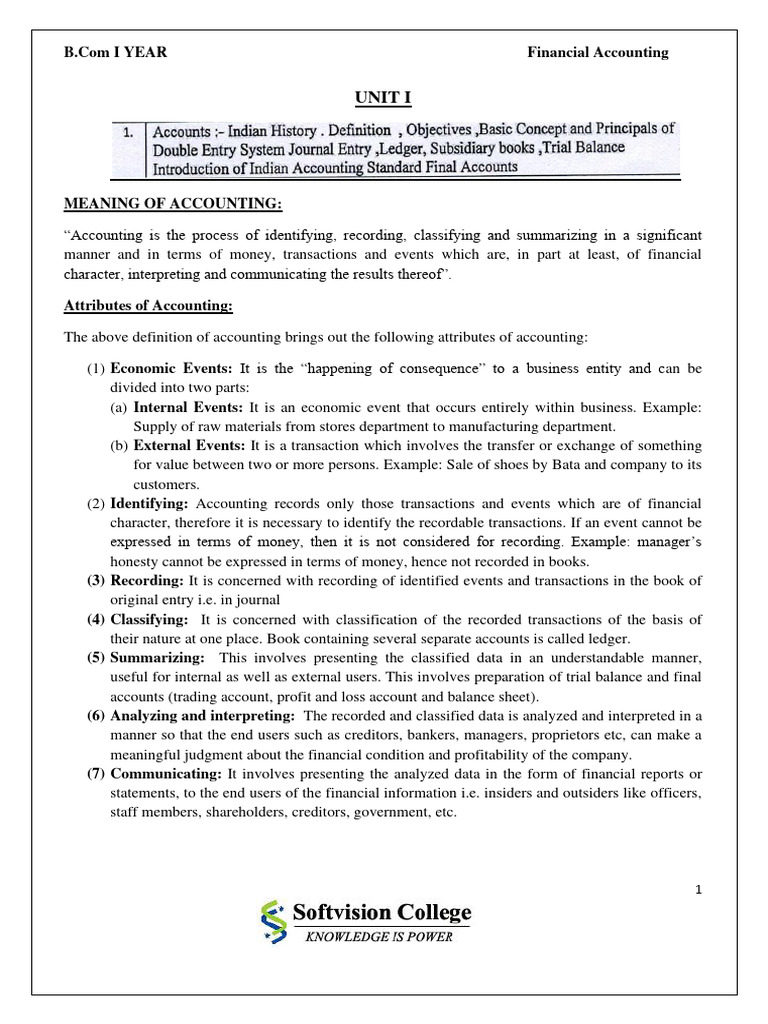 Financial Accounts Complete Notes-1 | PDF | Debits And Credits | Expense