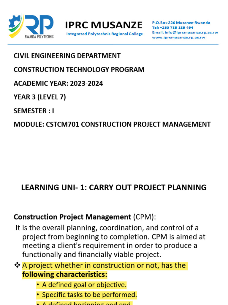Construction Project Management Guide | PDF | Project Management