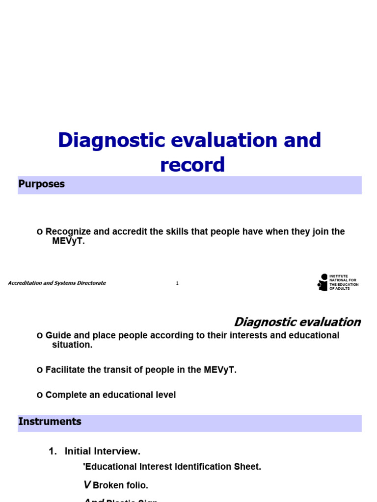 Diagnostic Evaluation in MEVyT Program | PDF | Modular Programming ...