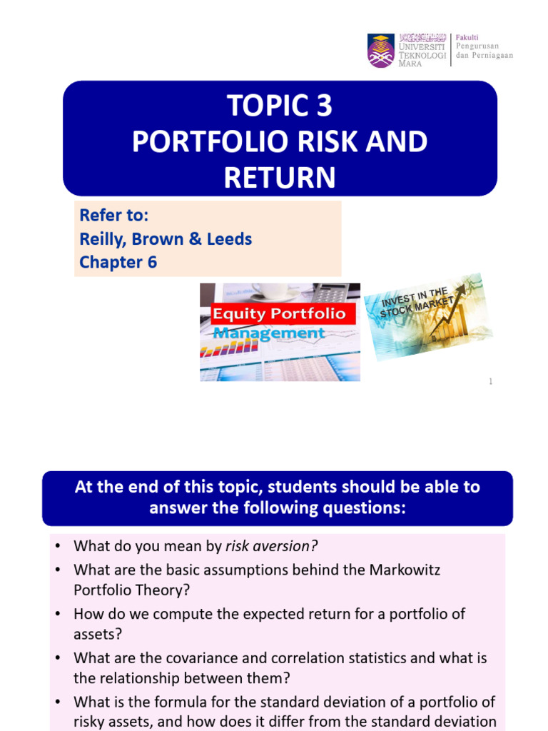 Portfolio Risk and Return Analysis | PDF | Diversification (Finance ...