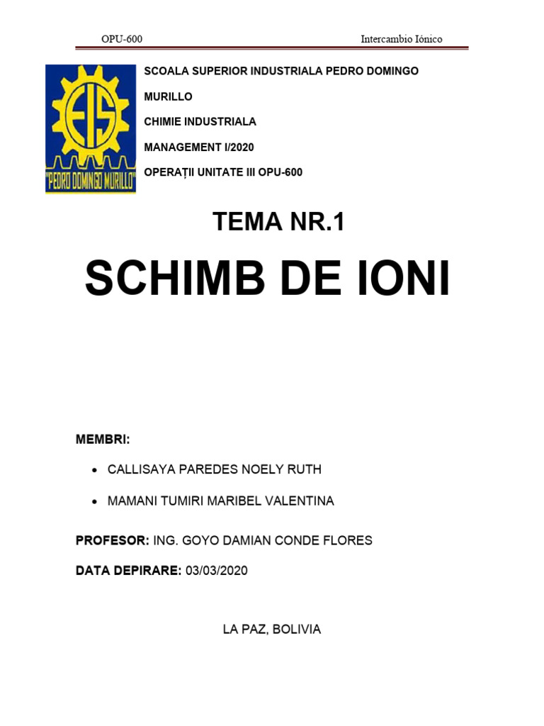 Schimb de Ioni | PDF