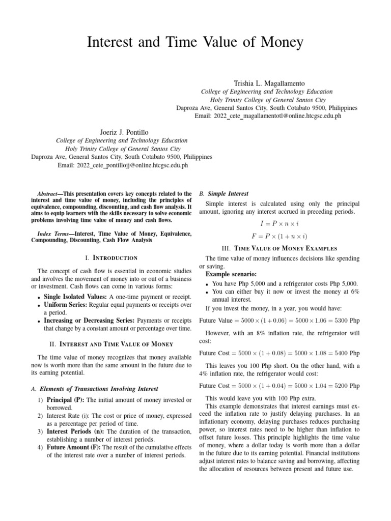 Interest and time value of money pdf interest time value of money