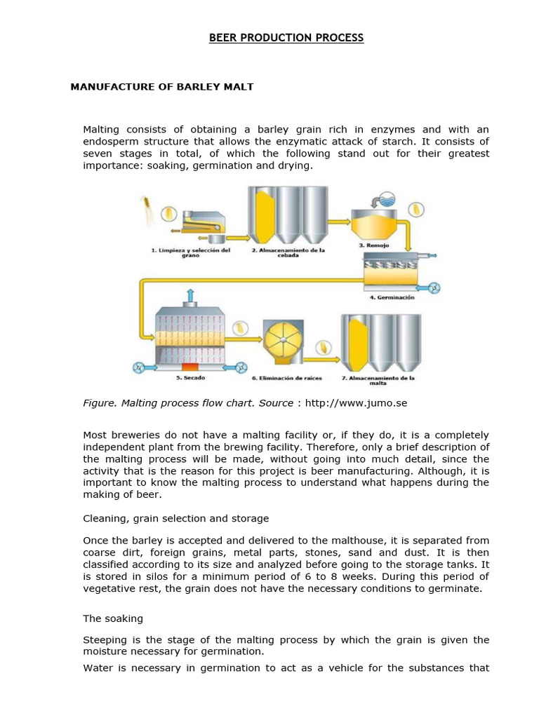 Beer Production Process Pdf Brewing Malt