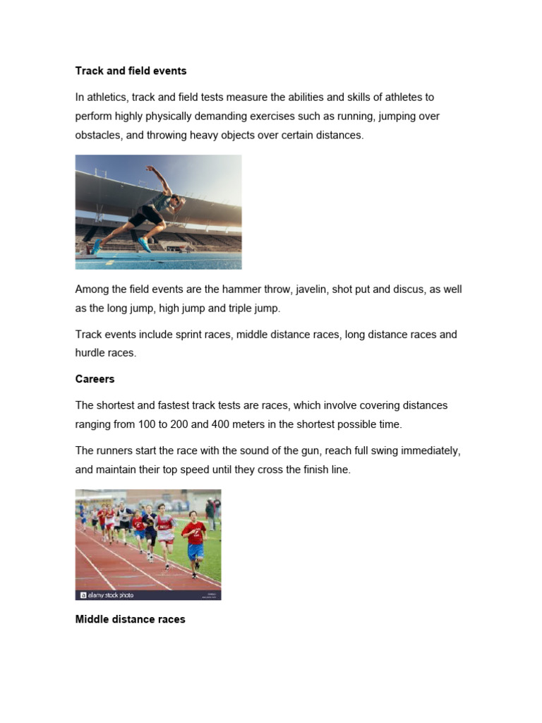 Track and Field Events PDF Track And Field Long Distance Running