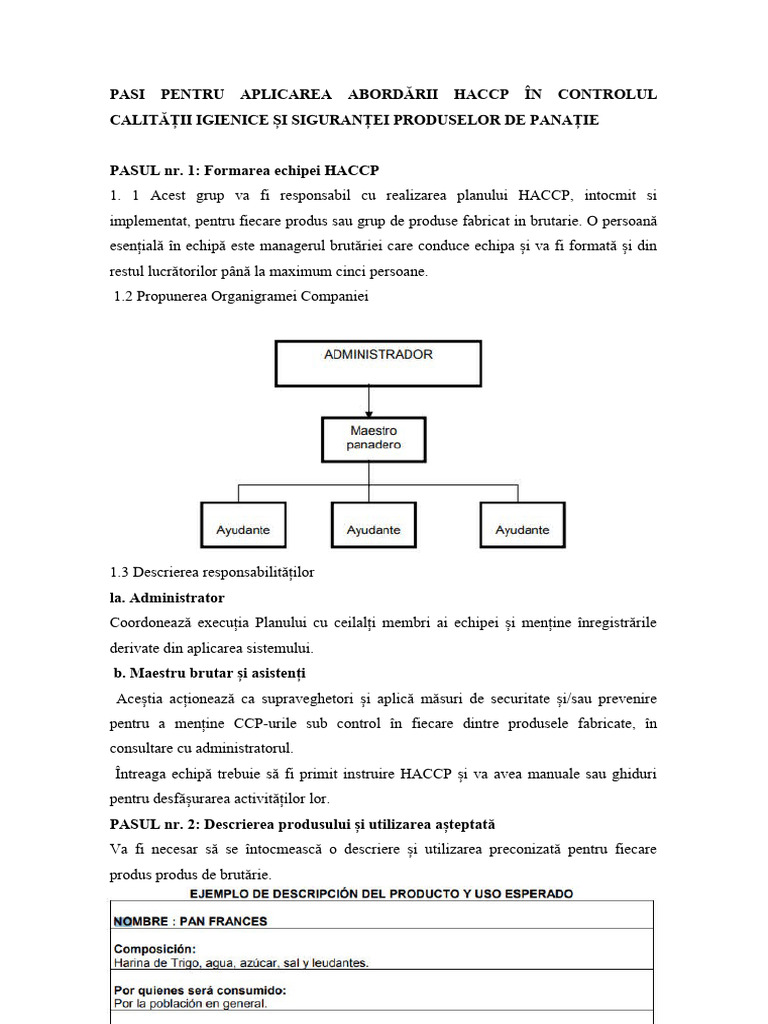 Planul de Panificație Haccp | PDF