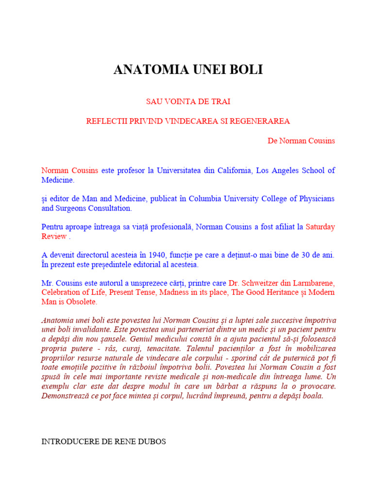 Anatomia Unei Boli | PDF