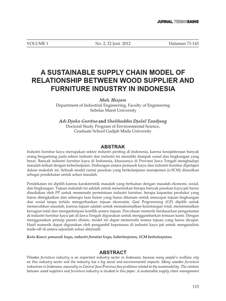 Sustainable Teak Supply Chain | PDF | Sustainability | Supply Chain