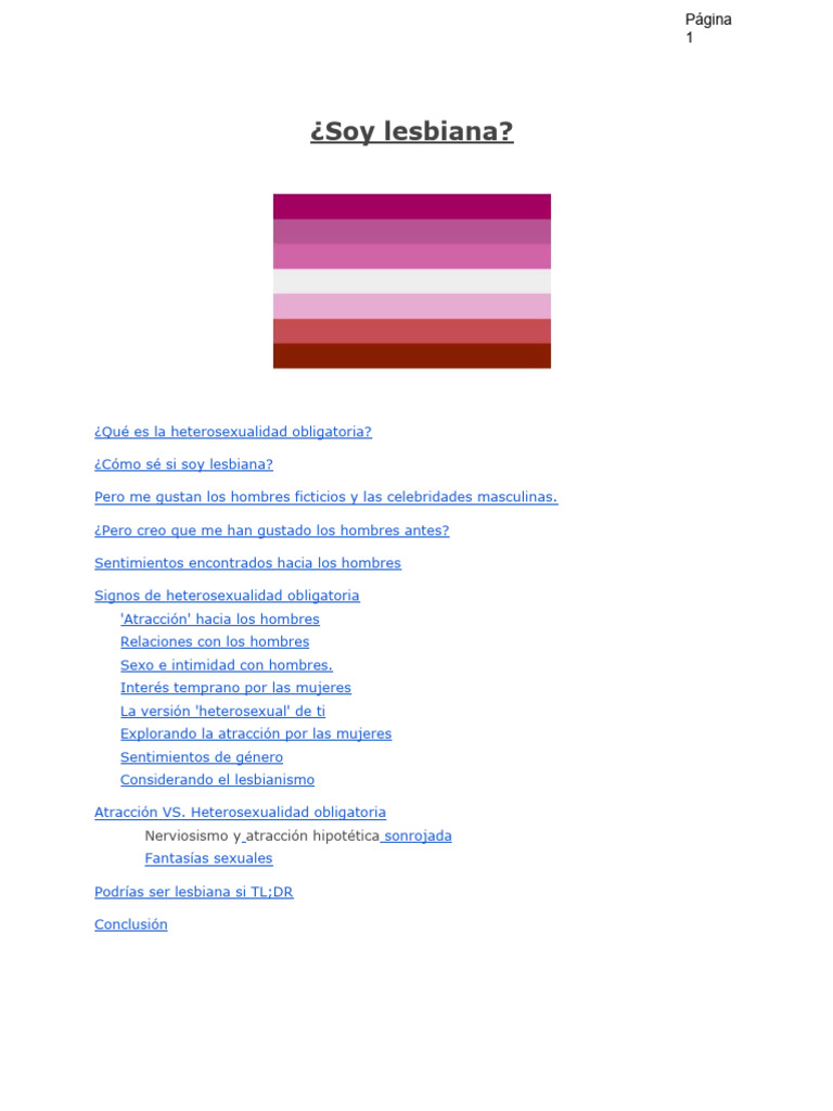 ¿Cómo saber si eres lesbiana? | PDF | Lesbianas | Heterosexualidad