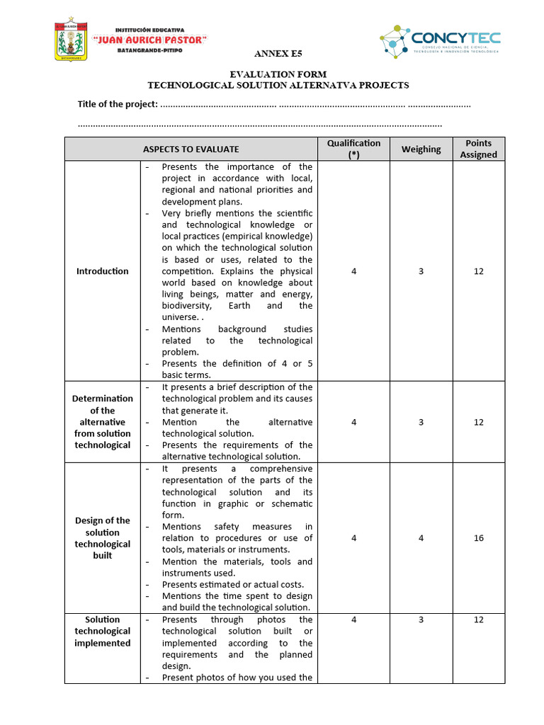 TECHNICAL EVALUATION WORKSHEET visual data 7