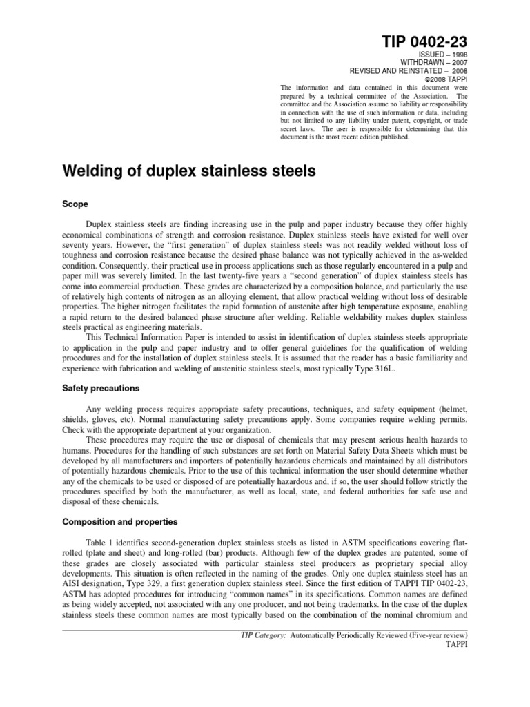 TIP Soldar Aceros Inox Duplex | PDF | Stainless Steel | Welding
