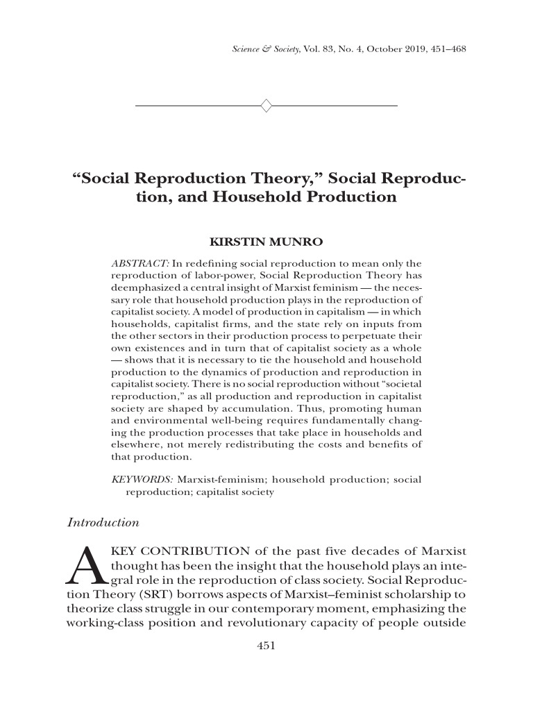 Social Reproduction Theory & Household Production | PDF | Capitalism ...